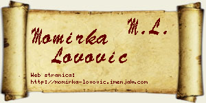 Momirka Lovović vizit kartica